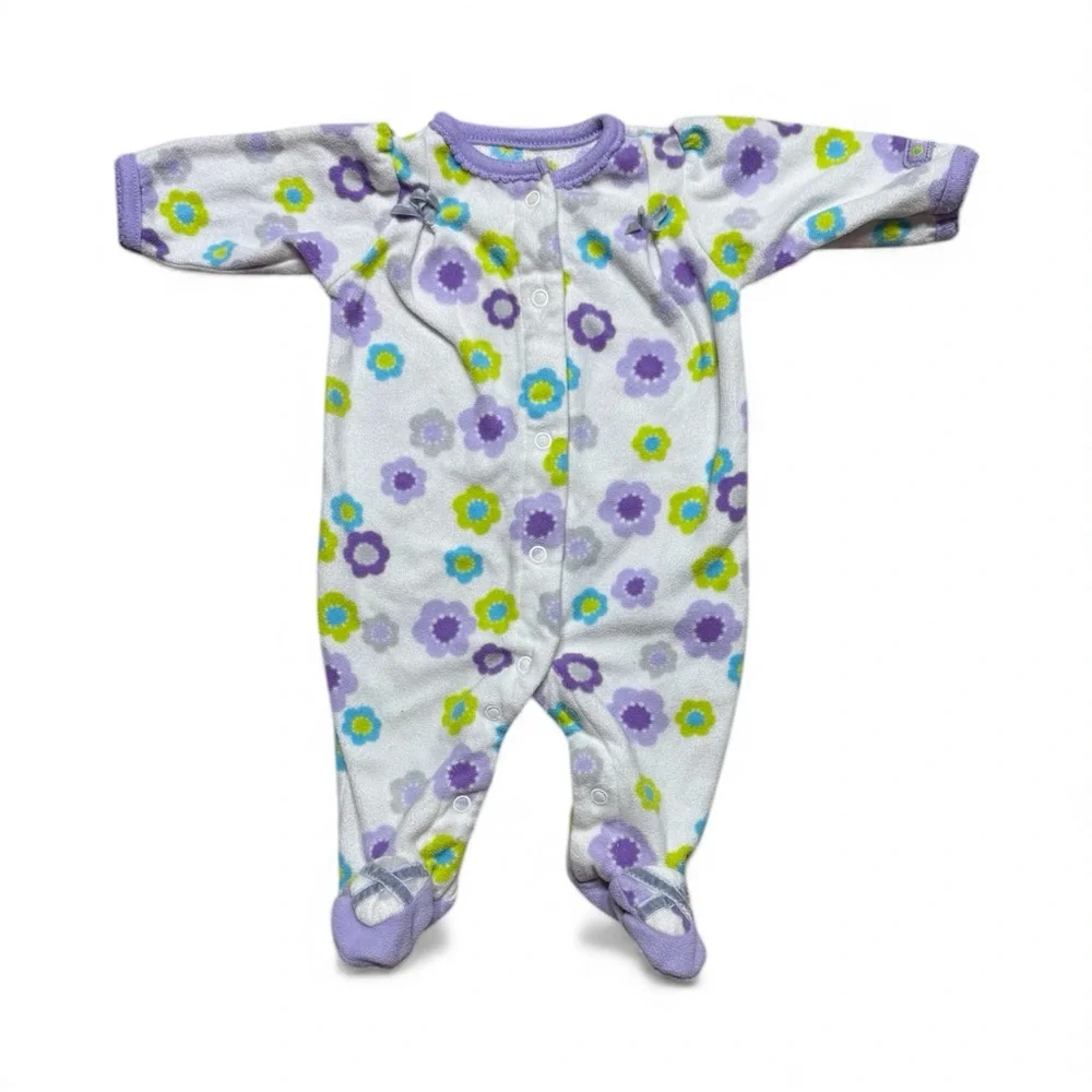 Carter’s | Baby Girl Floral Fleece Footie Pajamas | Newborn